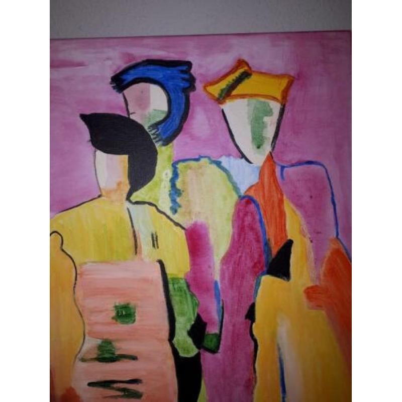 Nieuw abstract figuratief doek 50x50