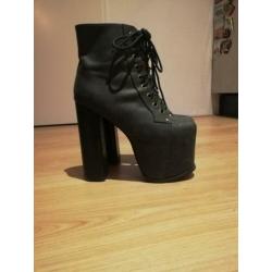 Jeffrey Campbell Big Lita echt leer plateau hakken maat 37