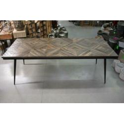 Prachtige eettafel Rhombic BePureHome hout metaal 220 x 90