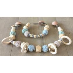 Speenkoord,bijtring,wagenspanner,maxi cosi hanger, met naam