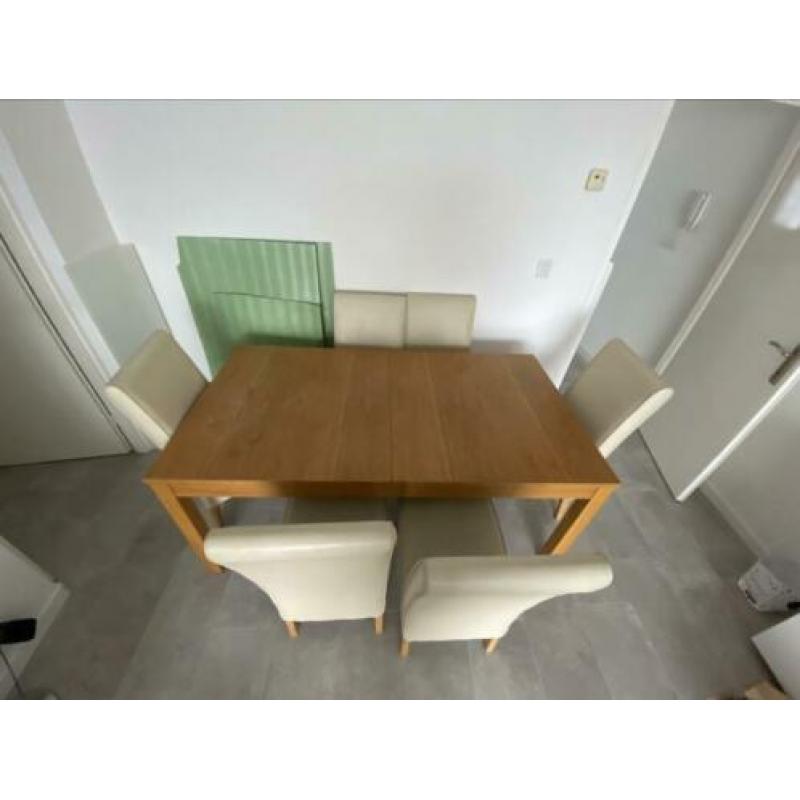 Uitbreidbare Eettafel met 6 stoelen