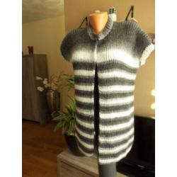 Mooi Zara Knit vest in mooie grijstinten maat M, L