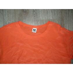 Voorjaar 100% zijden oranje tuniek blouse Missoni L 42 44