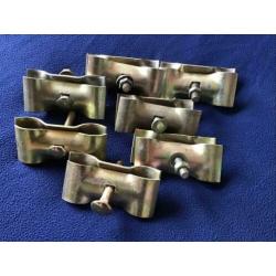 Bouwhekklemmen 7 stuks (zo goed als nieuw) afm. 13x5,5cm