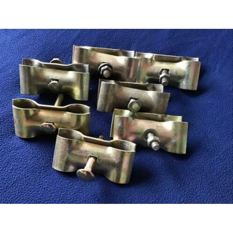 Bouwhekklemmen 7 stuks (zo goed als nieuw) afm. 13x5,5cm