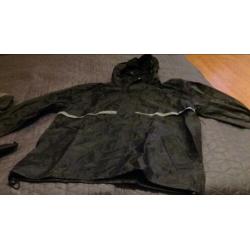 Regenpak, jas met capuchon en broek, zwart ,maat s, Hema