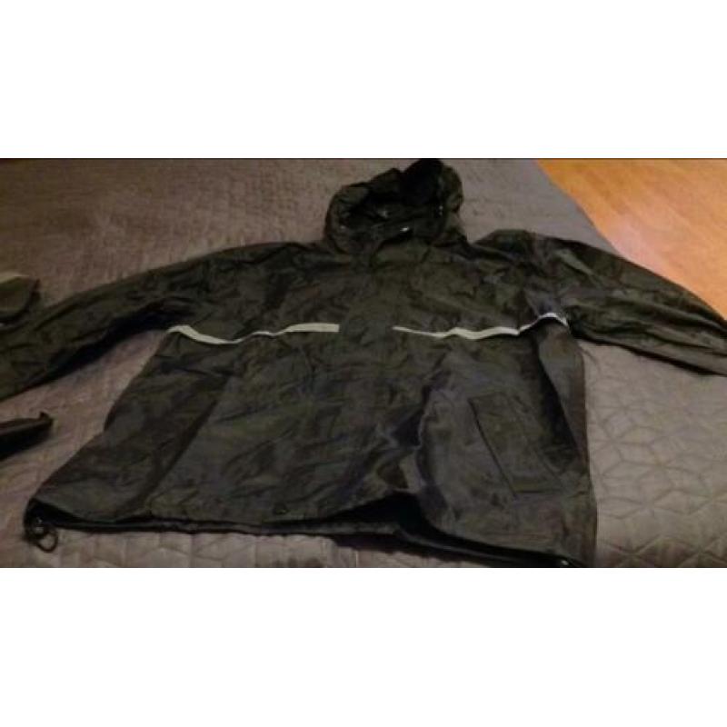 Regenpak, jas met capuchon en broek, zwart ,maat s, Hema