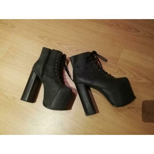 Jeffrey Campbell Big Lita echt leer plateau hakken maat 37
