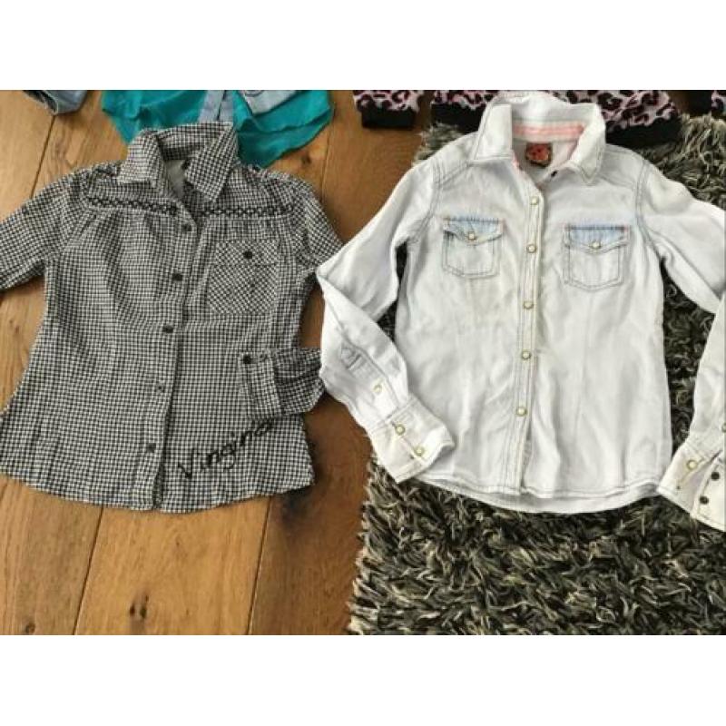 Stoere set pakket spijker jeans blouse spijkerblouse 134 140