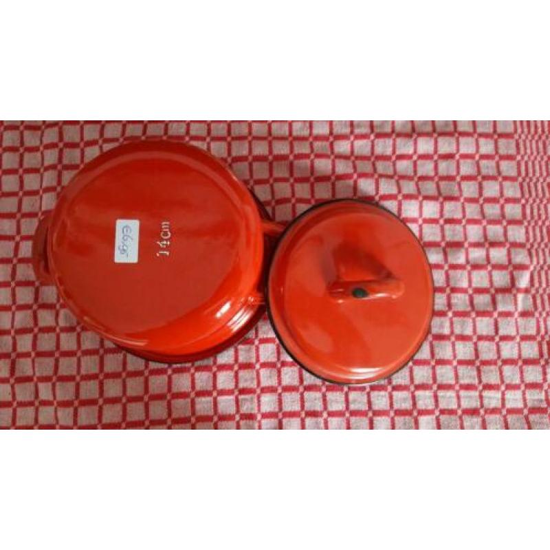 Emaille pannetje rood