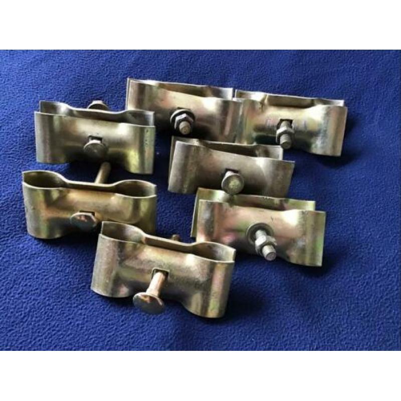 Bouwhekklemmen 7 stuks (zo goed als nieuw) afm. 13x5,5cm