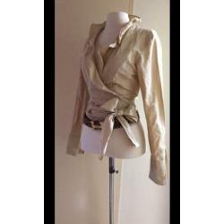 Josephine & Co 40 by Purdey wikkel overslag blouse beige