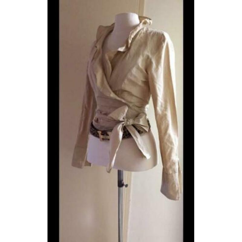 Josephine & Co 40 by Purdey wikkel overslag blouse beige
