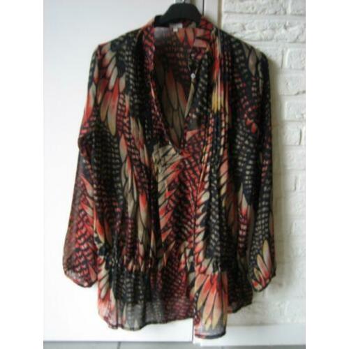 Zeer aparte voile tuniek-blouse DI LOREN 36-38 Snazzeys