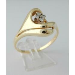 Grote 14 karaat Gouden Dames Ring met 4 Diamanten M22.5