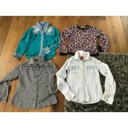 Stoere set pakket spijker jeans blouse spijkerblouse 134 140