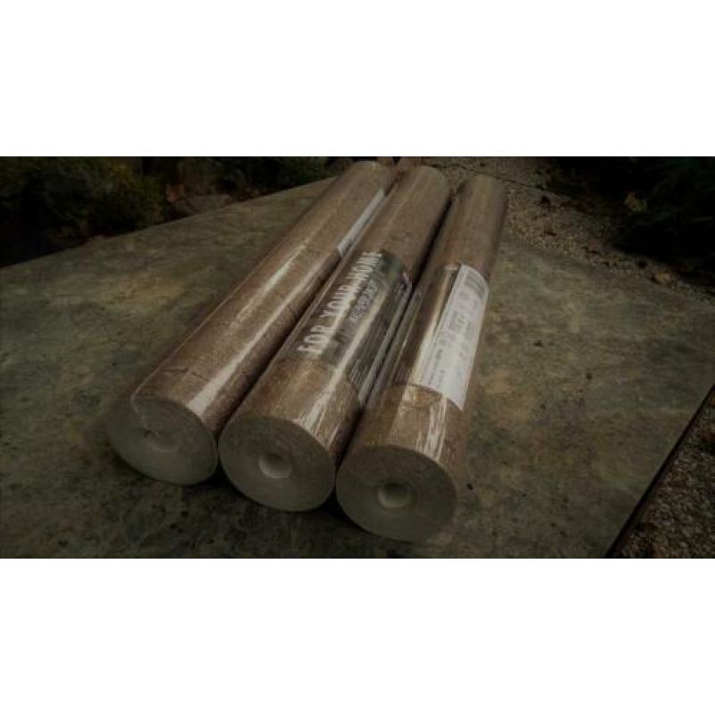 3x Behang Dutch Wallcoverings /FYH Vliesbehang Croco brons