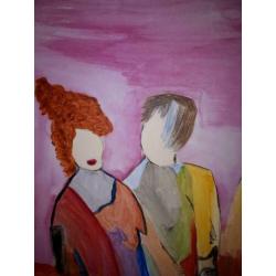 Nieuw abstract figuratief doek 50x50
