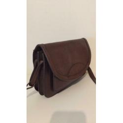 Vintage leren tasje schoudertas