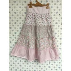 H&M lange Holly Hobby rok bloemetjes stroken 7-8 128