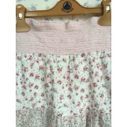 H&M lange Holly Hobby rok bloemetjes stroken 7-8 128