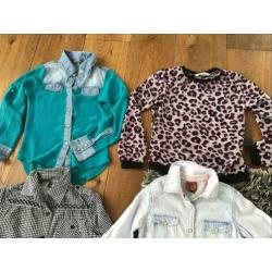 Stoere set pakket spijker jeans blouse spijkerblouse 134 140
