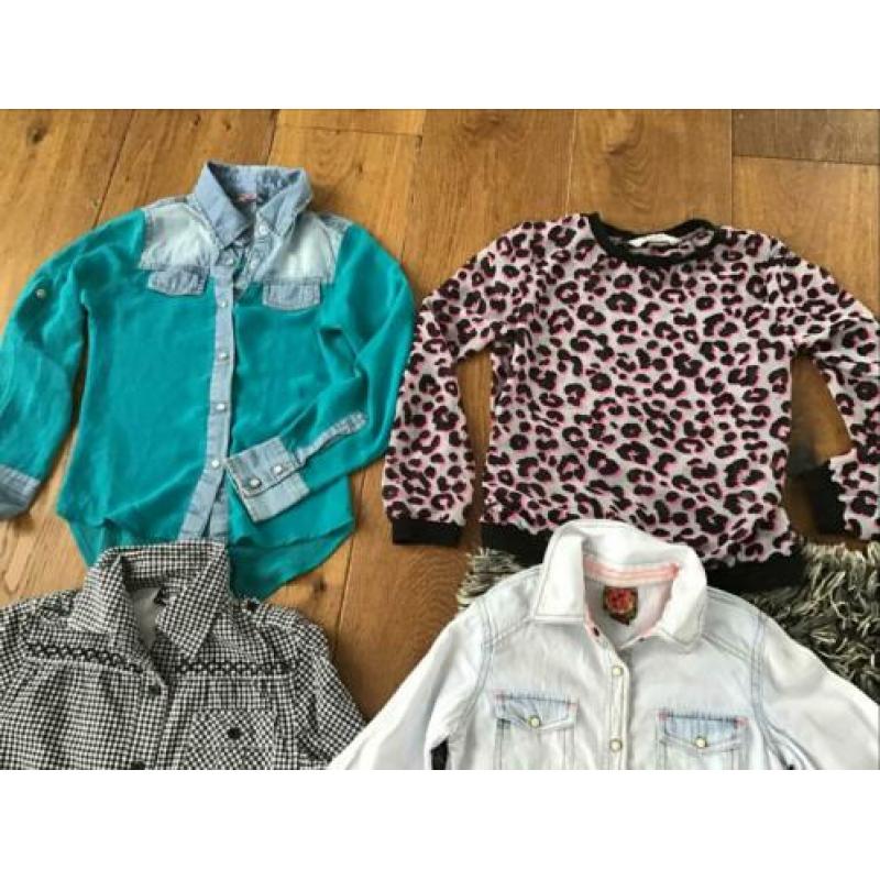 Stoere set pakket spijker jeans blouse spijkerblouse 134 140