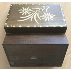 Houten doosje Oostenrijk Edelweiss, jaren 70