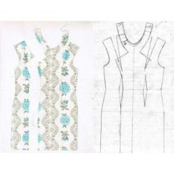 Retro Naai en knutsel voeringstof nr 2563 licht blauw