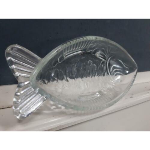 Vis en schelp schaal, glas