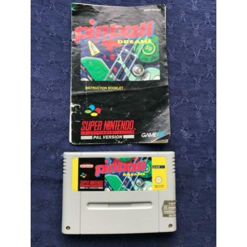 Nintendo Snes spel Pinball Dreams + boekje , Getest