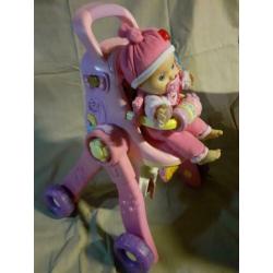 Vtech praat met mij pop met poppenwagen 3 in 1