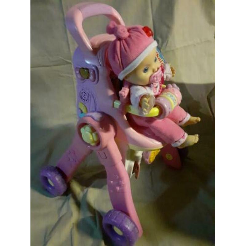 Vtech praat met mij pop met poppenwagen 3 in 1