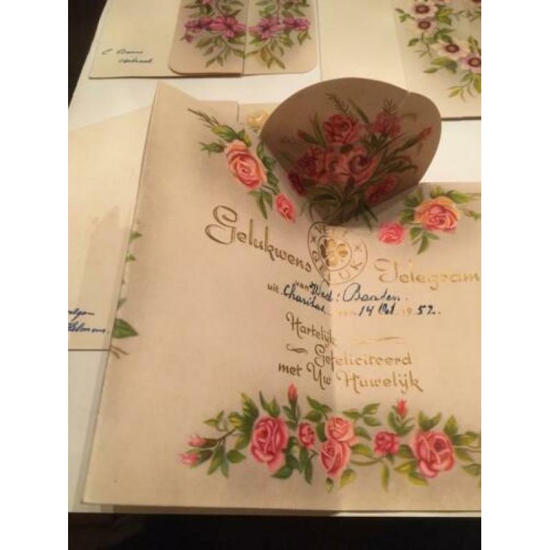 Gelukwens telegram / geluktelegram uit 1952 ruim 30 stuks