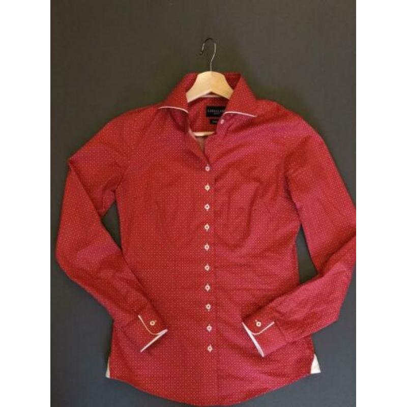 Cavalaro Napoli blouse rood met witte print (maat 36)