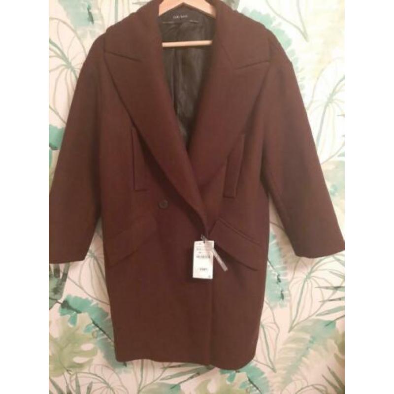 Zara mantel nieuw xs aubergine