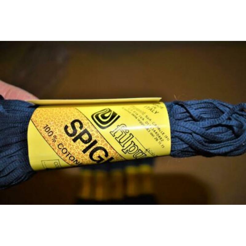 haak en brei katoen 100% spighetta donkerblauw 6 bollen
