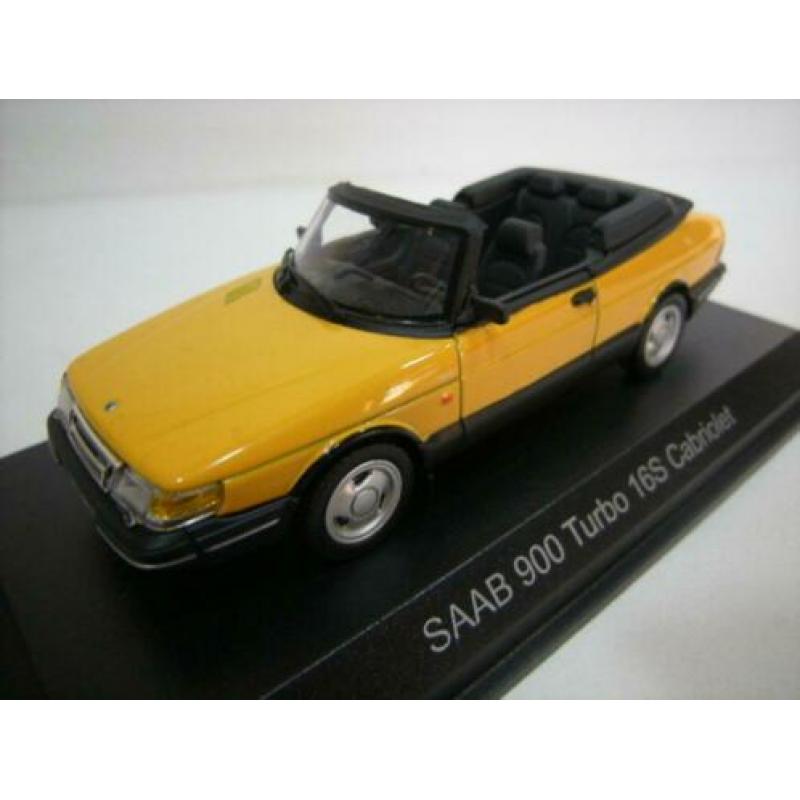 Neo. Saab 900 cabrio geel 1985 resin schaal 1:43 cabriolet