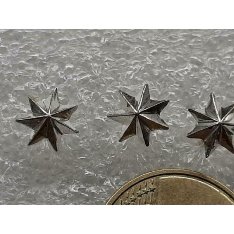 4 stuks Zilverkleurige miniatuur sterren voor op de baton