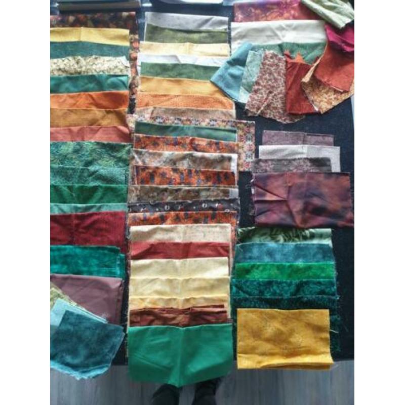 Partij 6 met nieuwe quiltstoffen.Reststoffen gratis mee