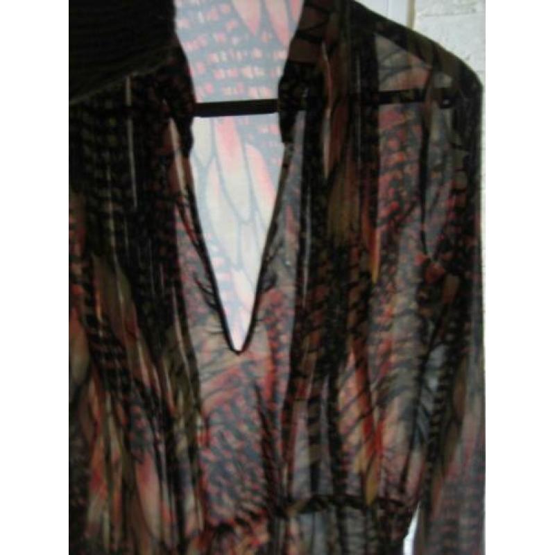 Zeer aparte voile tuniek-blouse DI LOREN 36-38 Snazzeys