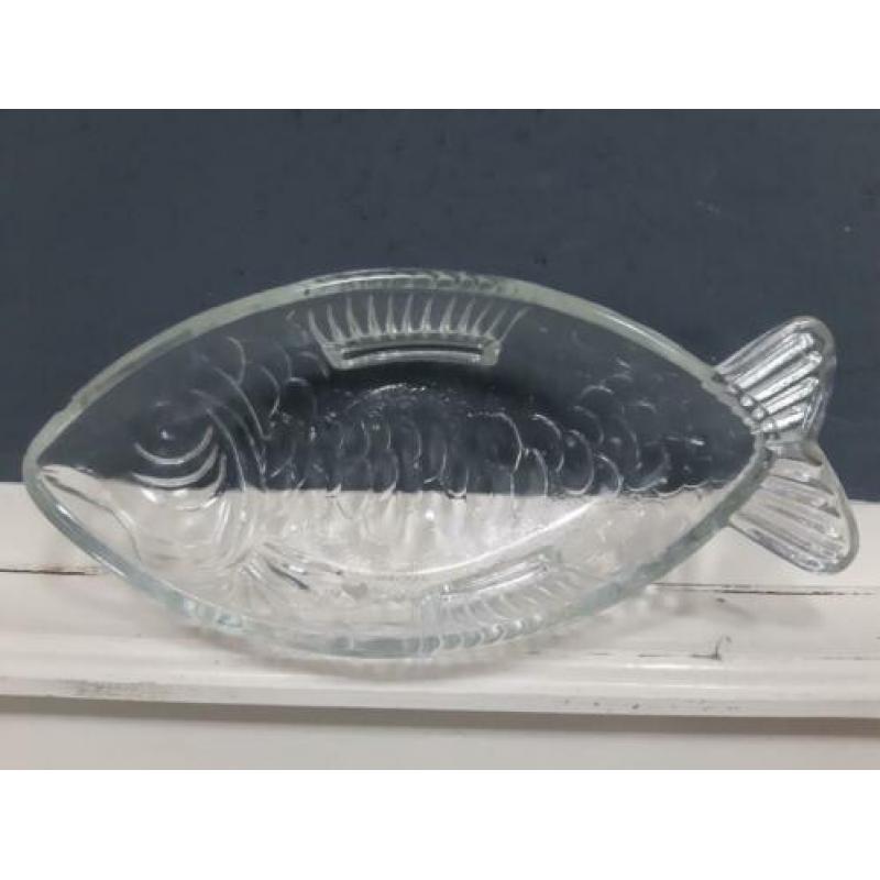 Vis en schelp schaal, glas