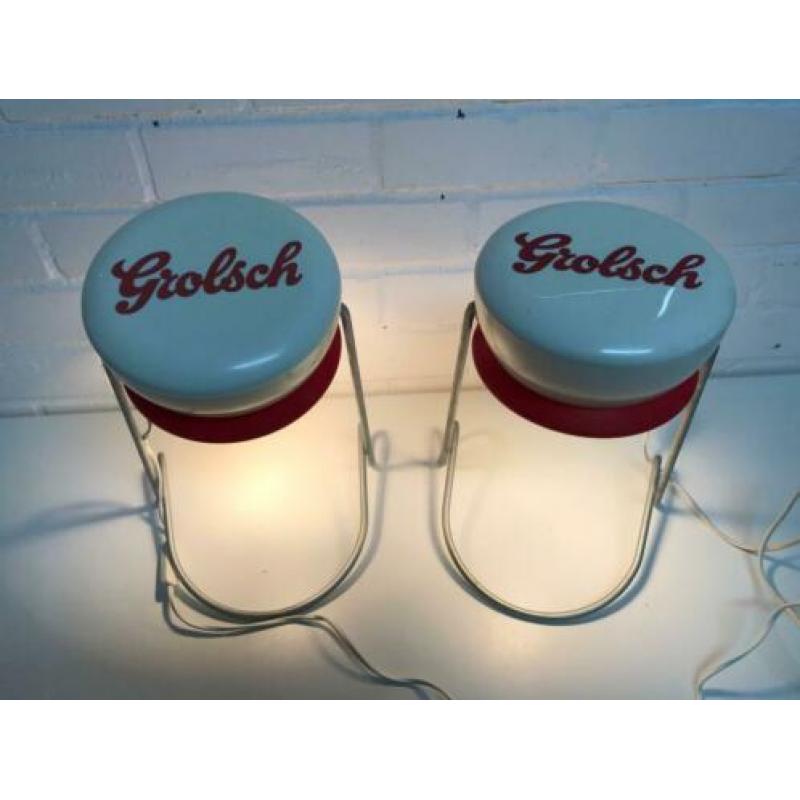 2 Grolsch beugel lampen