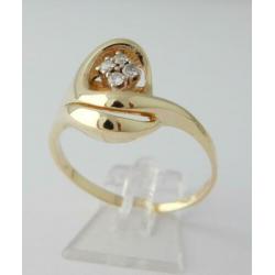 Grote 14 karaat Gouden Dames Ring met 4 Diamanten M22.5