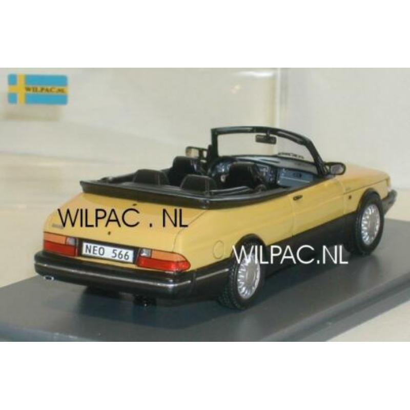 Neo. Saab 900 cabrio geel 1985 resin schaal 1:43 cabriolet