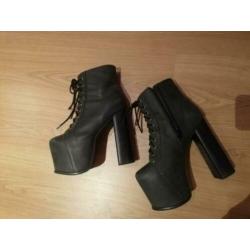 Jeffrey Campbell Big Lita echt leer plateau hakken maat 37