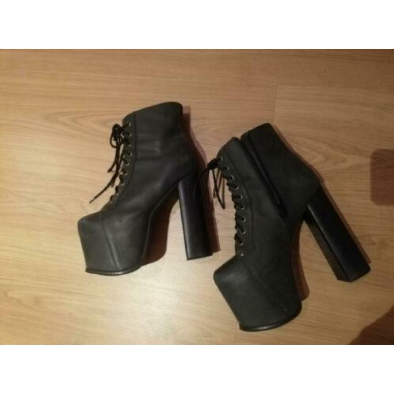 Jeffrey Campbell Big Lita echt leer plateau hakken maat 37