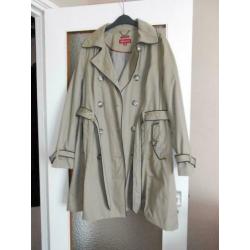 Tussen jas / trenchcoat maat 46 beige /zwart