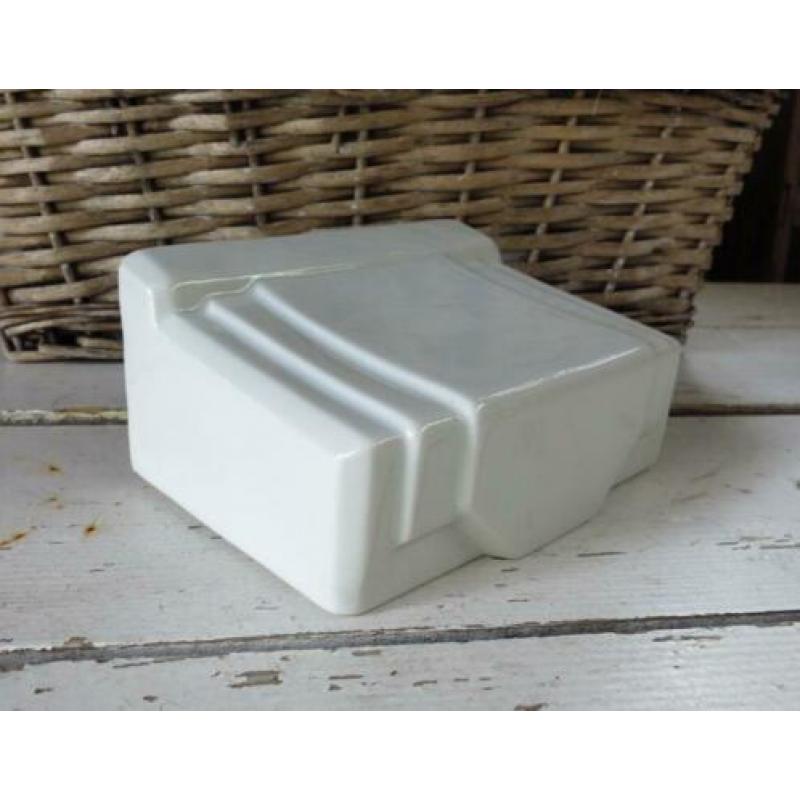 Zeldzame art deco toiletpapier/tissue houder porselein izgst