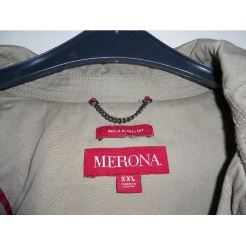 Tussen jas / trenchcoat maat 46 beige /zwart